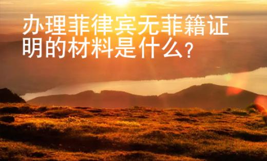 辦理菲律賓無(wú)菲籍證明的材料是什么？