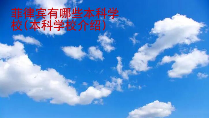 菲律宾有哪些本科学校(本科学校介绍)