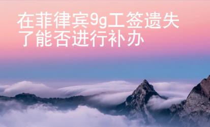 在菲律宾9g<strong>工签</strong>遗失了能否进行补办