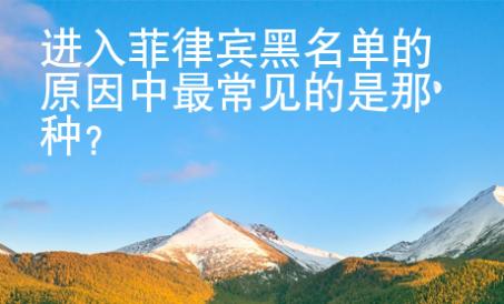 进入菲律宾黑名单的原因中最常见的是那种？