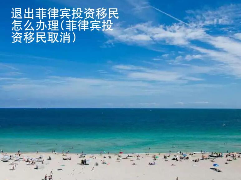 退出菲律宾投资移民<strong>怎么</strong>办理(菲律宾投资移民取消)