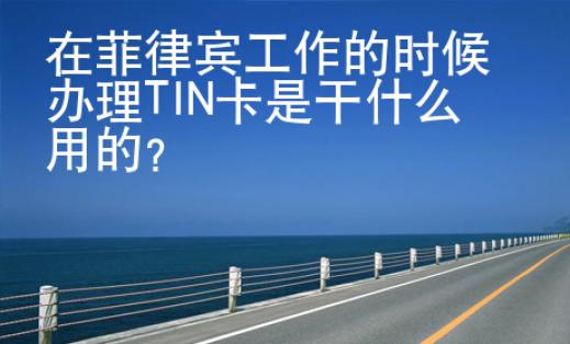 在菲律宾工作的时候办理TIN卡是干什么用的？