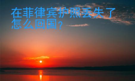 在菲律賓護照丟失了怎么回國