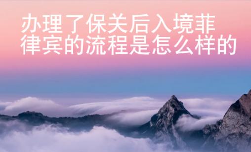 辦理了保關(guān)后入境菲律賓的流程是怎么樣的